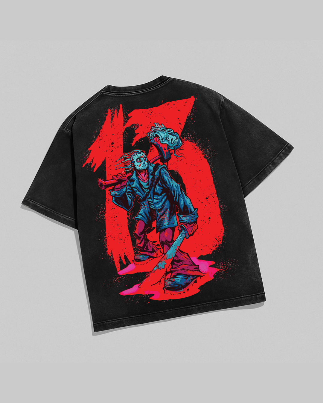 Friday the 13th – Jason Voorhees Acid Wash Oversized Tee