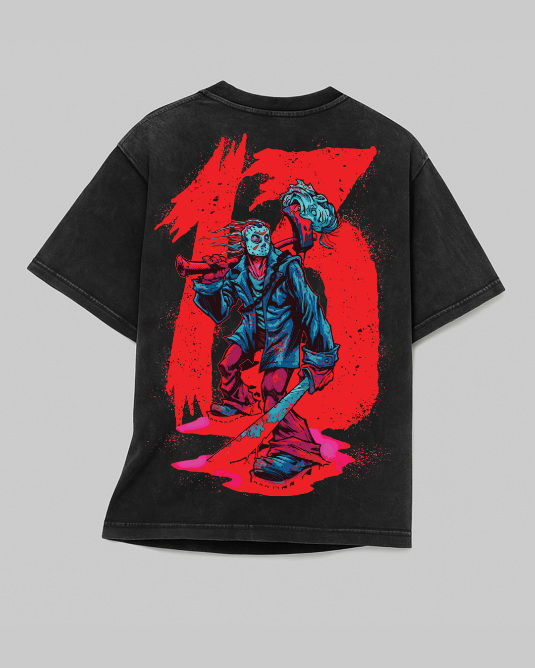 Friday the 13th – Jason Voorhees Acid Wash Oversized Tee