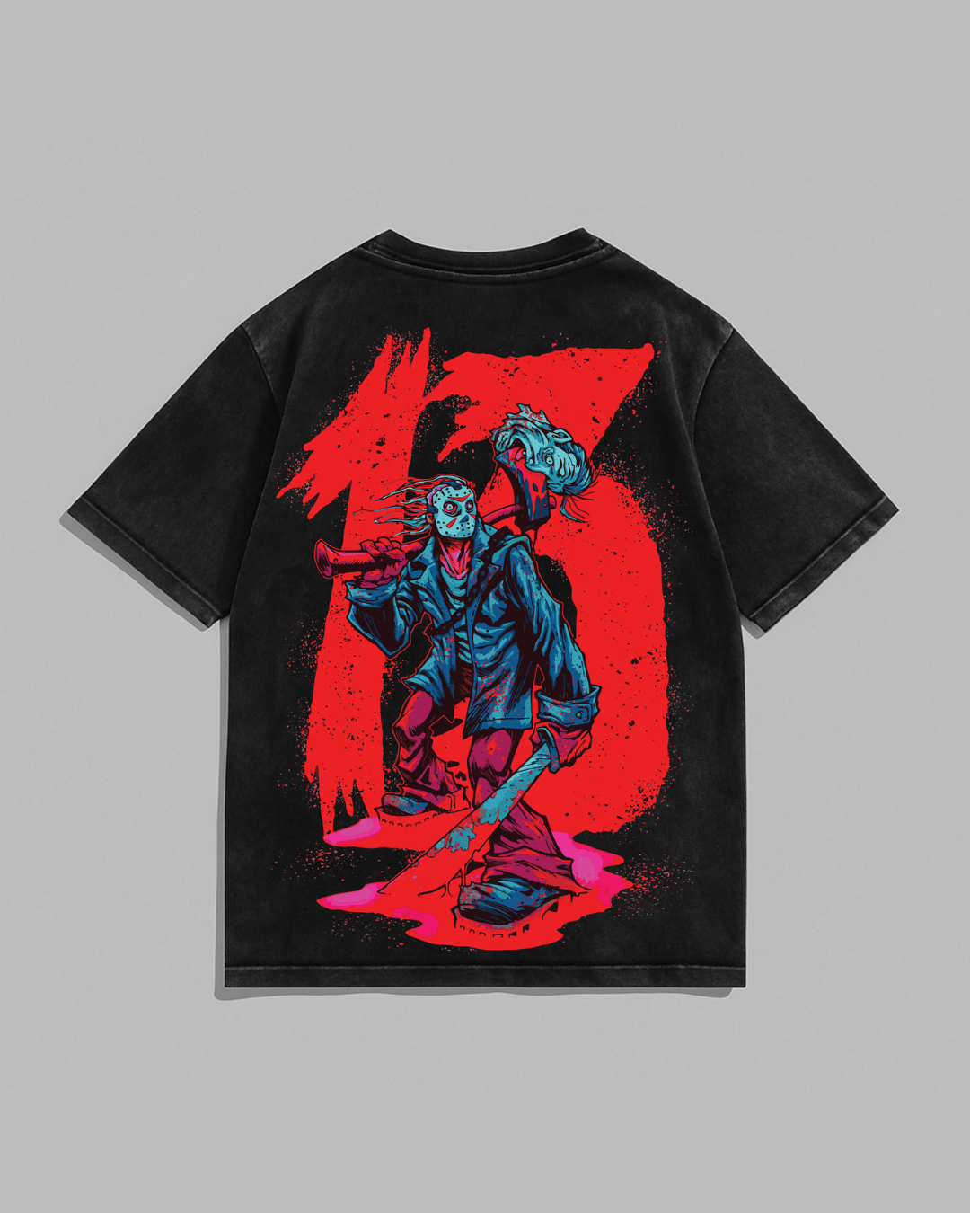 Friday the 13th – Jason Voorhees Acid Wash Oversized Tee